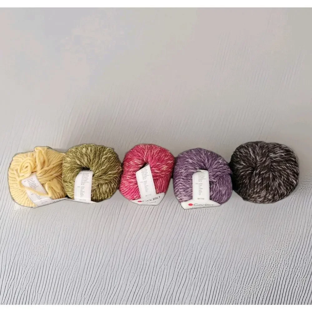 Gedifra Diandra Yarn Lot 5 Wool Linen Bulky Italy Multi Color Chunky Knit